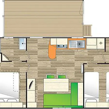 Kemping Mobil Home, Animaux Admis - 4 Pers. - Api-1-52-2797 *